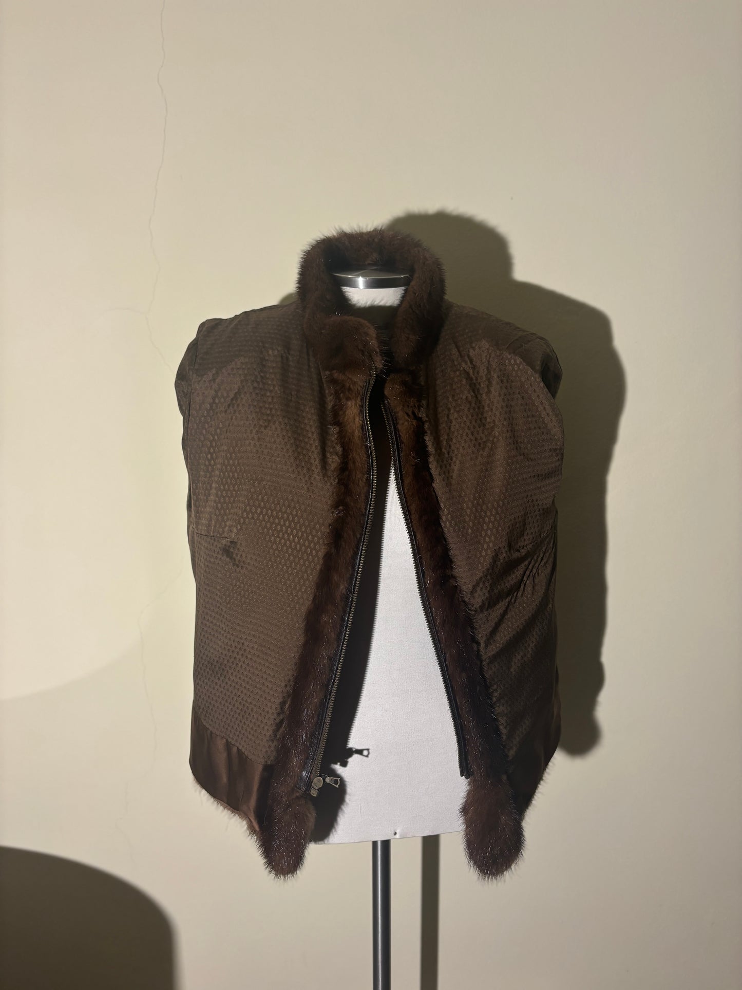 Bomber di visone con cerniera