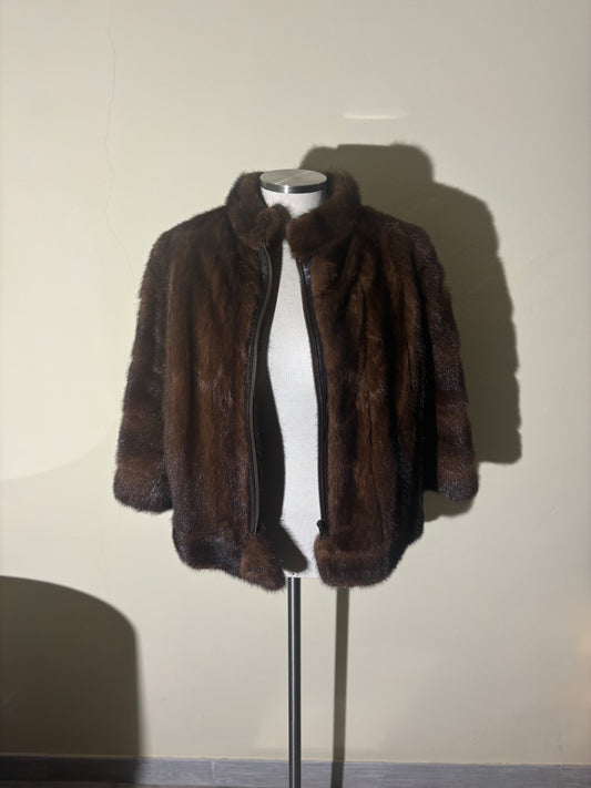 Bomber di visone con cerniera
