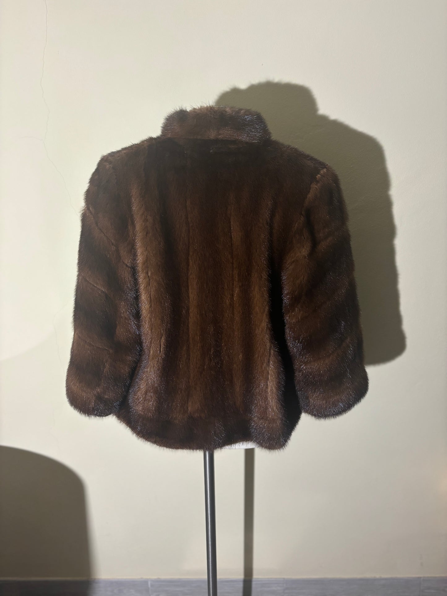 Bomber di visone con cerniera